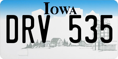 IA license plate DRV535
