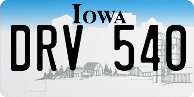 IA license plate DRV540