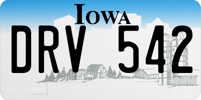 IA license plate DRV542