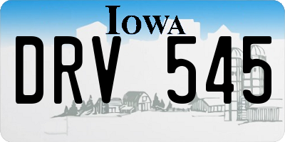 IA license plate DRV545
