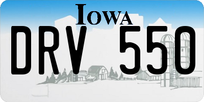 IA license plate DRV550