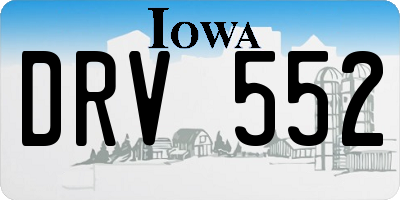 IA license plate DRV552