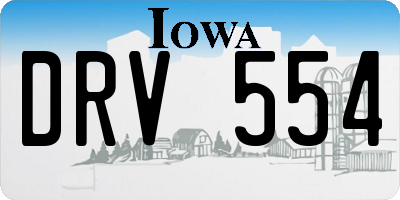 IA license plate DRV554