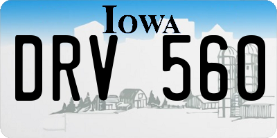 IA license plate DRV560