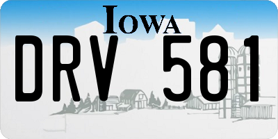 IA license plate DRV581