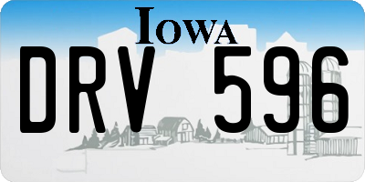 IA license plate DRV596