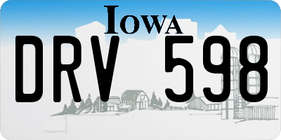 IA license plate DRV598