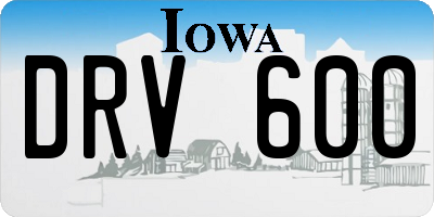 IA license plate DRV600