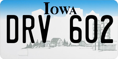 IA license plate DRV602