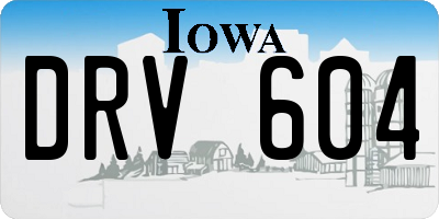 IA license plate DRV604