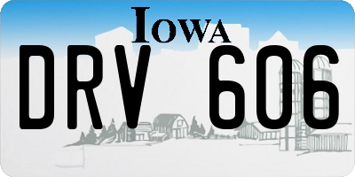 IA license plate DRV606