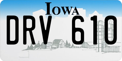 IA license plate DRV610