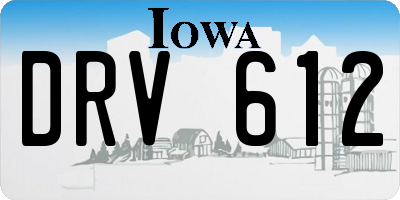 IA license plate DRV612
