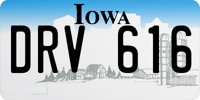 IA license plate DRV616
