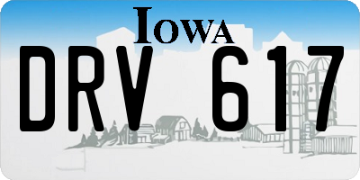 IA license plate DRV617