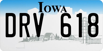 IA license plate DRV618