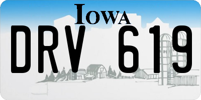 IA license plate DRV619