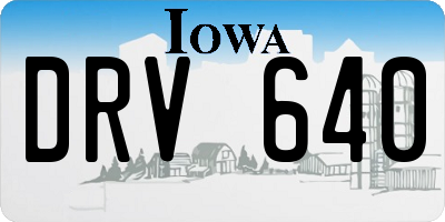 IA license plate DRV640