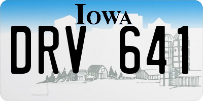 IA license plate DRV641