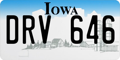 IA license plate DRV646