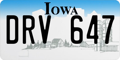 IA license plate DRV647