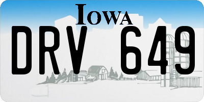 IA license plate DRV649