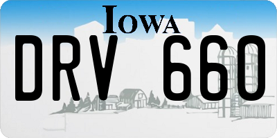 IA license plate DRV660