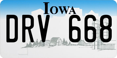 IA license plate DRV668