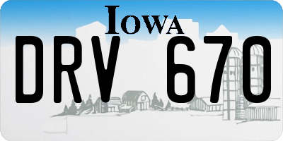 IA license plate DRV670