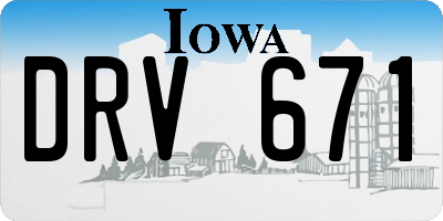 IA license plate DRV671