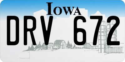 IA license plate DRV672