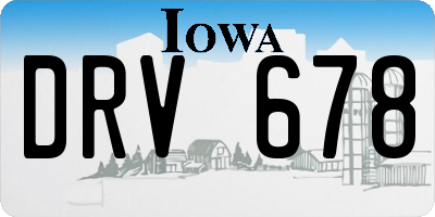 IA license plate DRV678