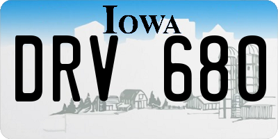 IA license plate DRV680