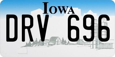IA license plate DRV696