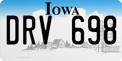 IA license plate DRV698