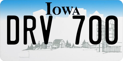 IA license plate DRV700