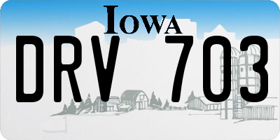 IA license plate DRV703
