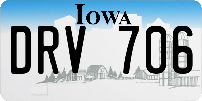 IA license plate DRV706