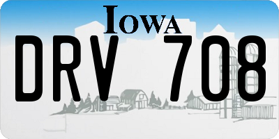IA license plate DRV708