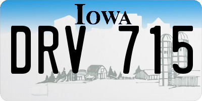 IA license plate DRV715