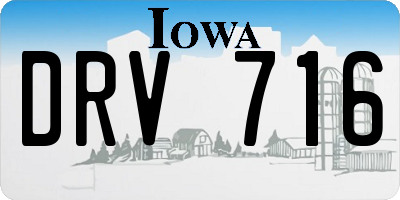 IA license plate DRV716