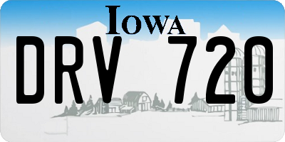 IA license plate DRV720
