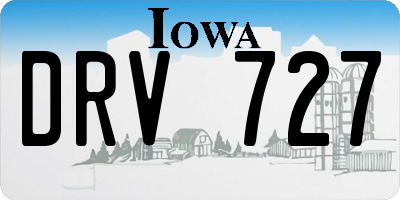 IA license plate DRV727
