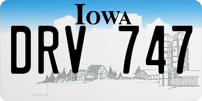 IA license plate DRV747
