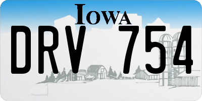 IA license plate DRV754