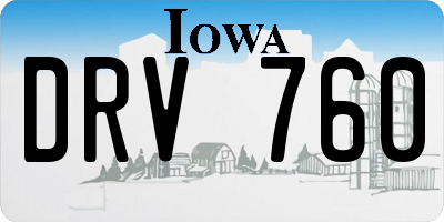IA license plate DRV760