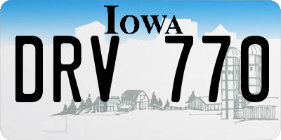 IA license plate DRV770