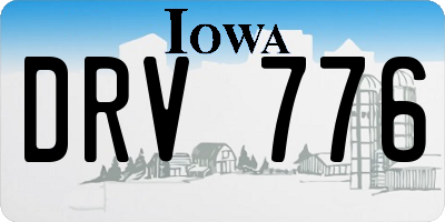 IA license plate DRV776