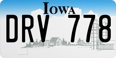 IA license plate DRV778