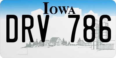IA license plate DRV786